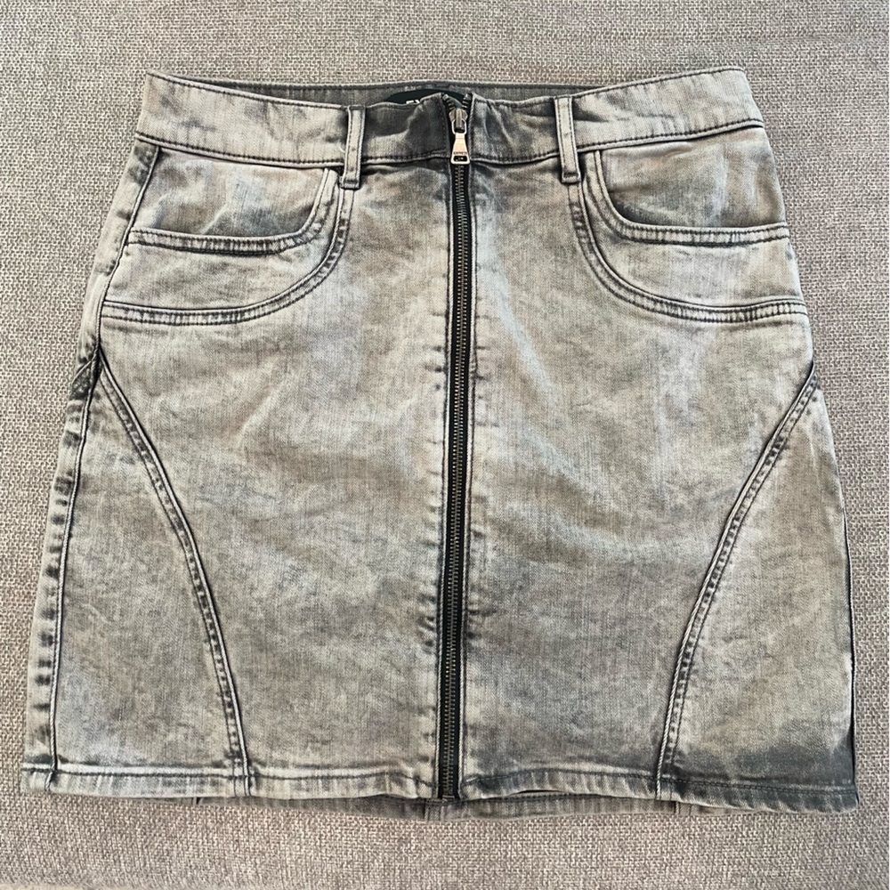 Express Grey denim mini skirt